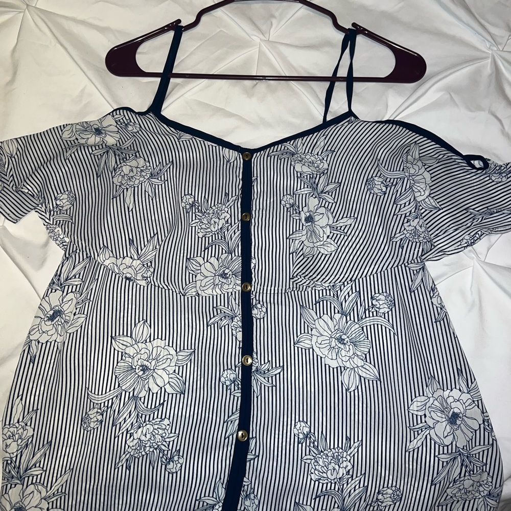 Floral Cold Shoulder Blouse